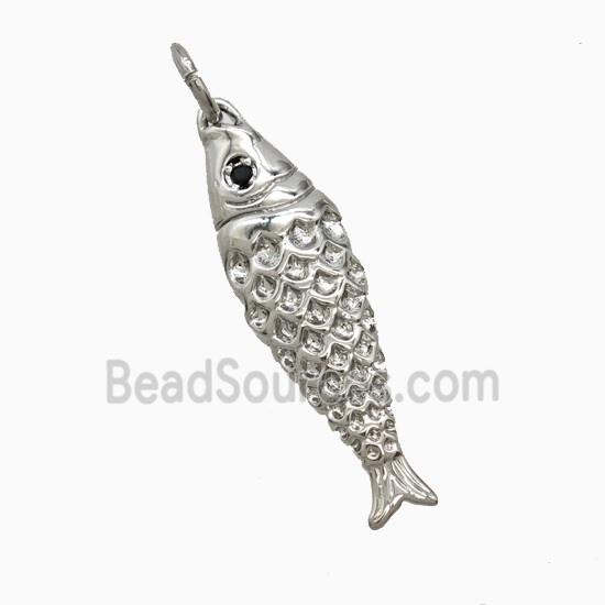 Copper Fish Pendant Platinum Plated
