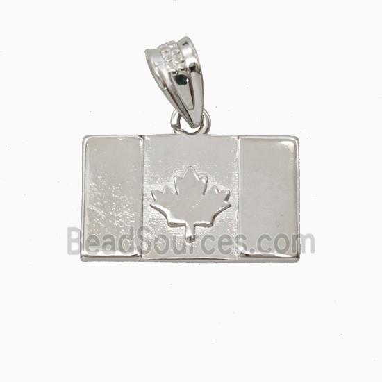 Canadian Maple Leaf Charms Copper Pendant Platinum Plated