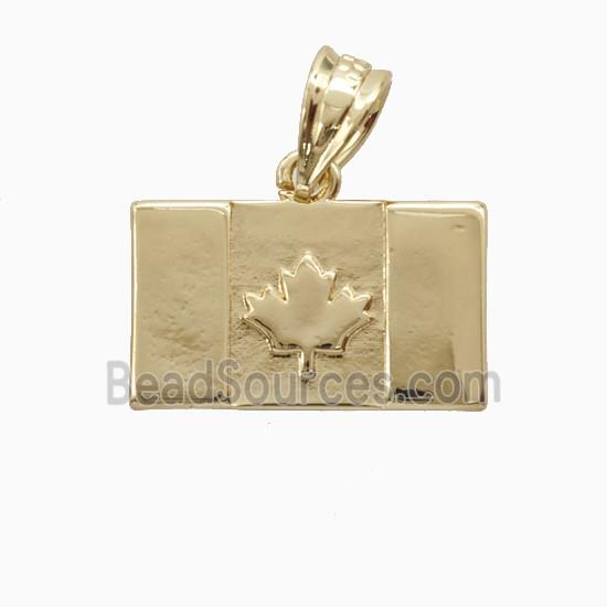Canadian Maple Leaf Charms Copper Pendant Gold Plated