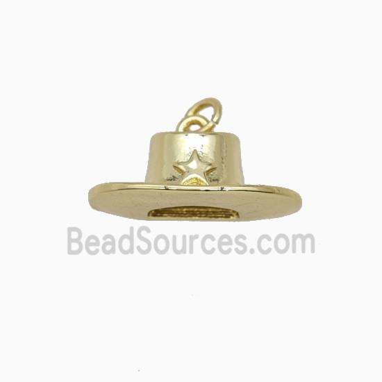 Cowboy Star Hat Charms Copper Pendant Gold Plated