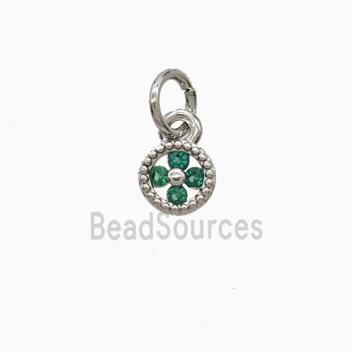 Copper Flower Pendant Pave Zirconia Platinum Plated