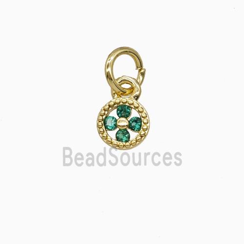 Copper Flower Pendant Pave Zirconia Gold Plated