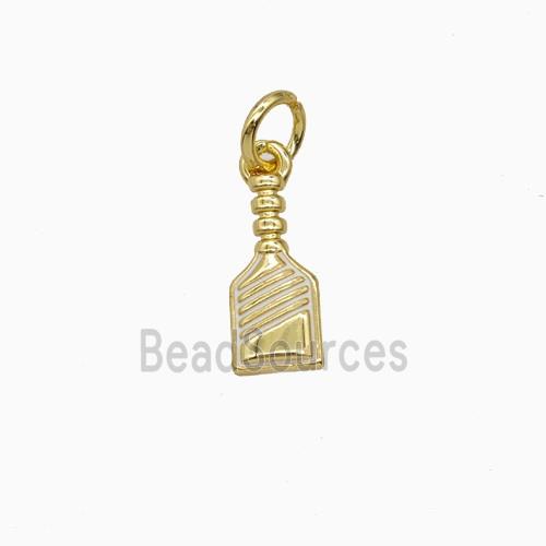 Copper Pickleball Paddle Pendant Enamel Sports Gold Plated