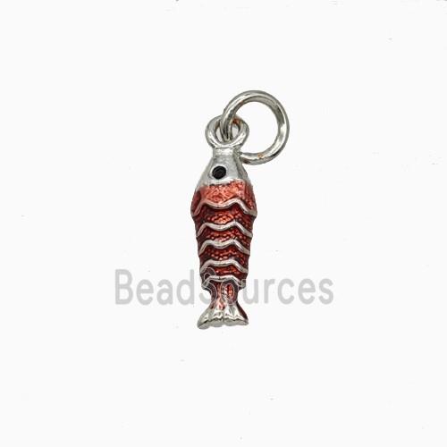 Copper Fish Pendant Painted Platinum Plated