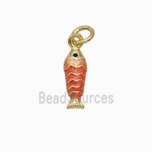 Copper Fish Pendant Painted Gold Plated