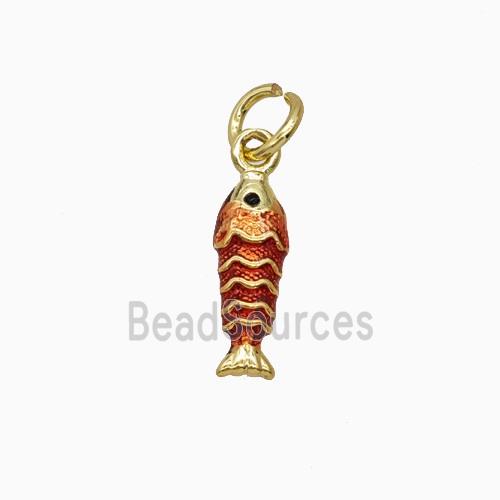 Copper Fish Pendant Painted Gold Plated