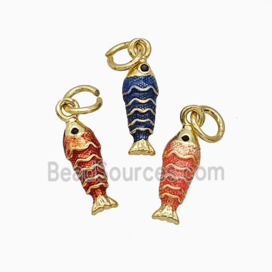 Copper Fish Pendant Painted Gold Plated Mixed