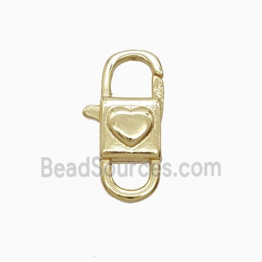 Copper Lobster Clasp Heart Gold Plated