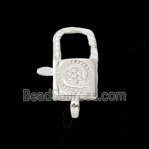 Copper Lobster Clasp Spiral Shiny Silver