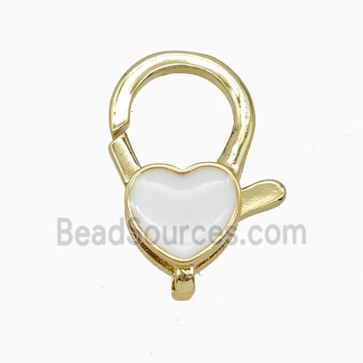 Copper Lobster Clasp Heart Enamel Gold Plated