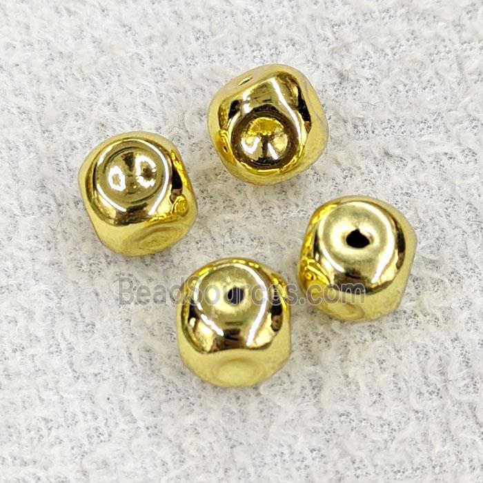 Copper Cube Beads Gold Plated