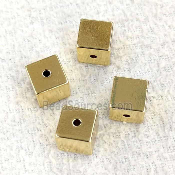 Copper Cube Beads Gold Plated