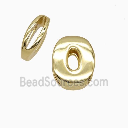 Copper Letter-O Beads Flat Hole Gold Plated
