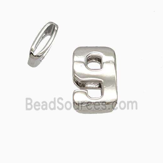 Copper Number-9 Beads Flat Hole Platinum Plated