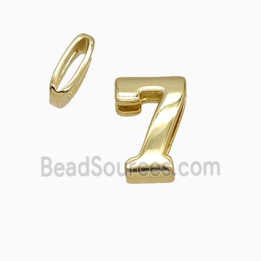 Copper Number-7 Beads Flat Hole Gold Plated