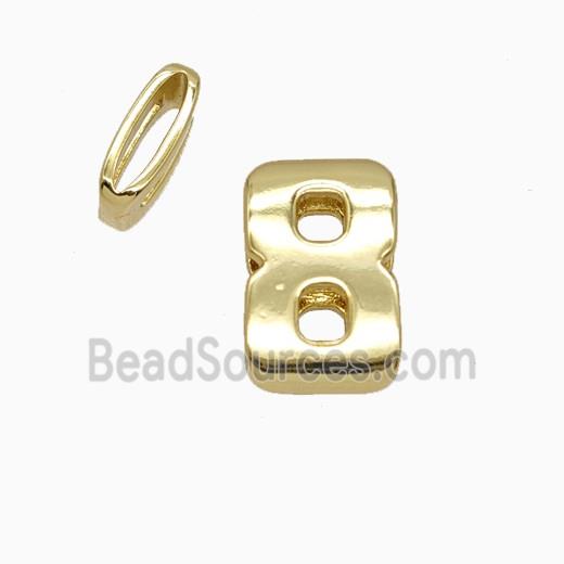 Copper Number-8 Beads Flat Hole Gold Plated