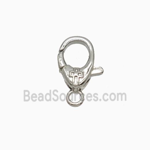 Copper Lobster Clasp Cross Platinum Plated