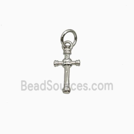 Copper Cross Pendant Platinum Plated