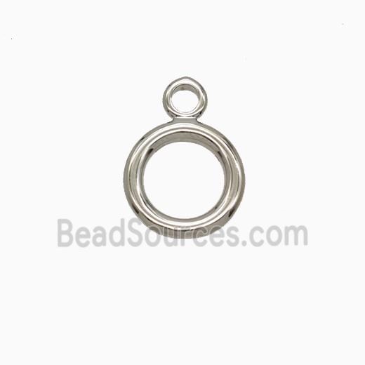 Copper Circle Pendant Platinum Plated
