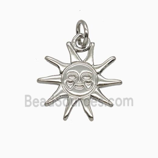 Copper Sun Pendant Platinum Plated