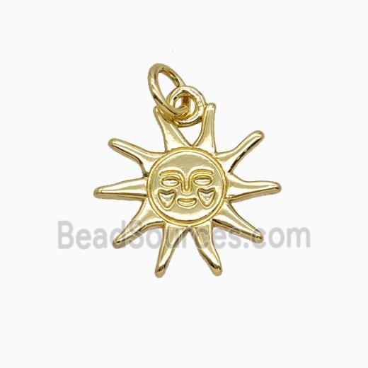 Copper Sun Pendant Gold Plated