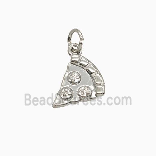 Copper Pizza Pendant Platinum Plated