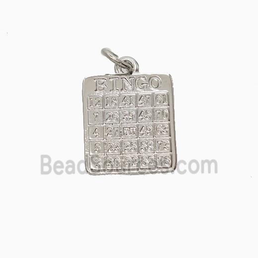 Copper Bingo Pendant Games Platinum Plated