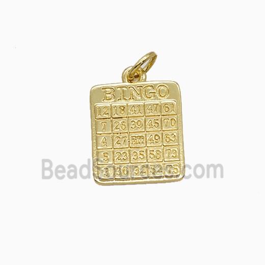 Copper Bingo Pendant Games Gold Plated
