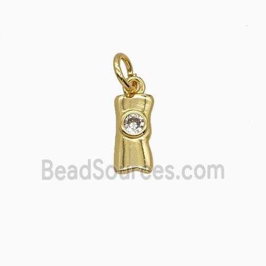 Copper Pendant Pave Zirconia Gold Plated