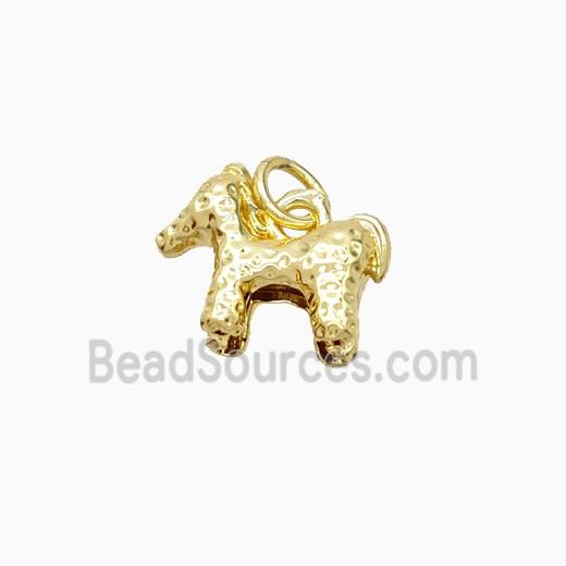 Copper Horse Pendant Hammered Gold Plated