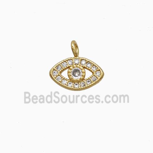 Copper Eye Pendant Pave Zirconia Gold Plated