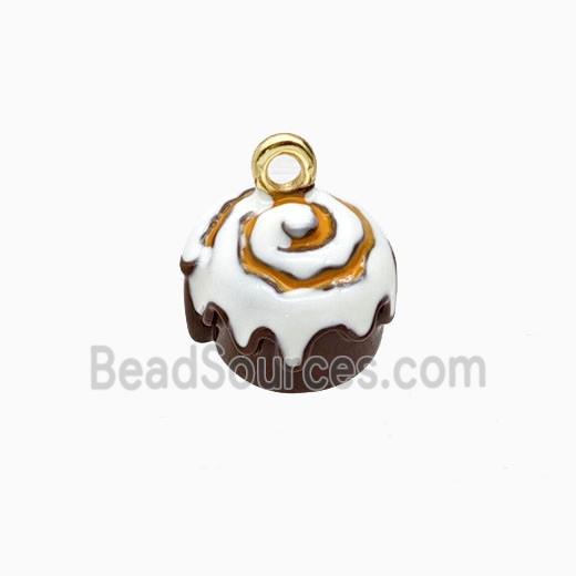 Copper Ice Cream Pendant Enamel Gold Plated