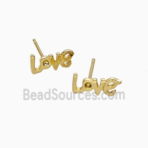 Copper Love Stud Earrings Gold Plated