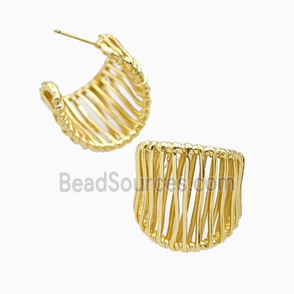 Copper Stud Earrings Gold Plated