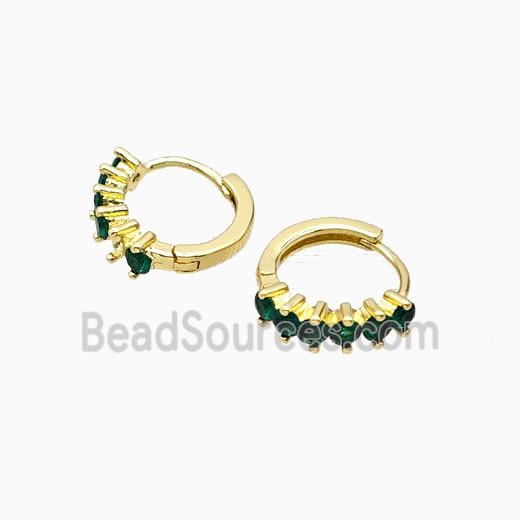 Copper Hoop Earrings Pave Zirconia Gold Plated