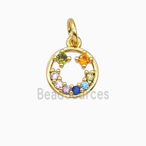 Copper Flower Pendant Pave Zirconia Gold Plated