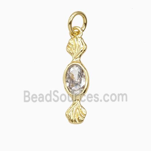 Copper Sweet Candy Pendant Pave Zirconia Gold Plated