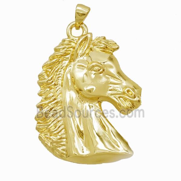 Copper Horsehead Pendant Gold Plated