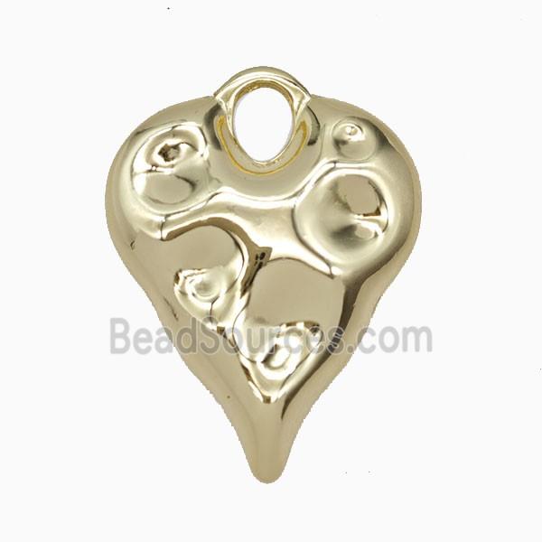 Copper Heart Pendant Hammered Gold Plated
