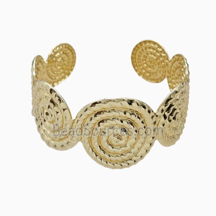 Copper Bangle Spiral Gold Plated