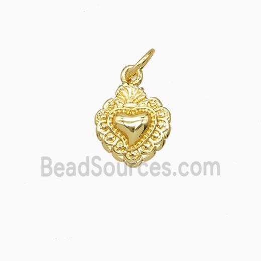 Copper Sacred Heart Pendant Gold Plated