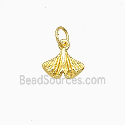Copper Ginkgo Leaf Pendant Gold Plated