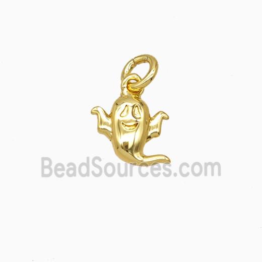 Halloween Ghost Charms Copper Pendant Gold Plated