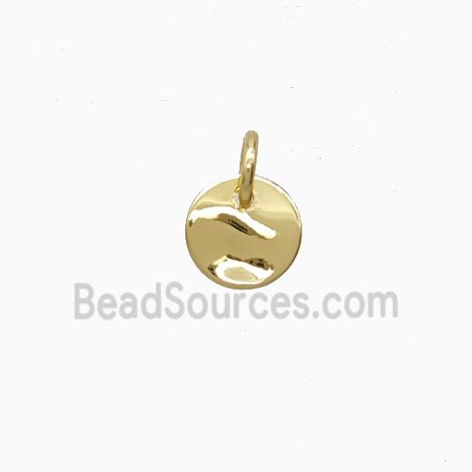Copper Circle Pendant Flat Gold Plated
