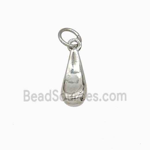 Copper Teardrop Pendant Platinum Plated