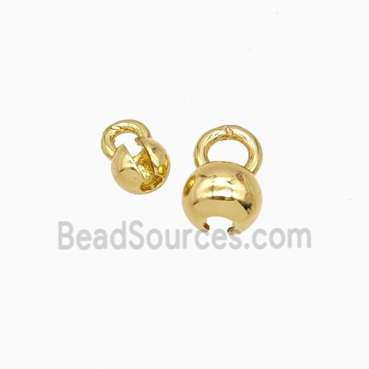 Copper Bead Pave Zircon, Gold Plated