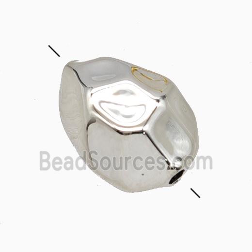 Copper Polyhedron Beads Platinum Plated