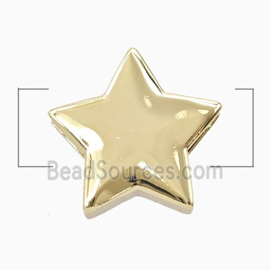 Copper Star Beads Flat Hole Gold Plated