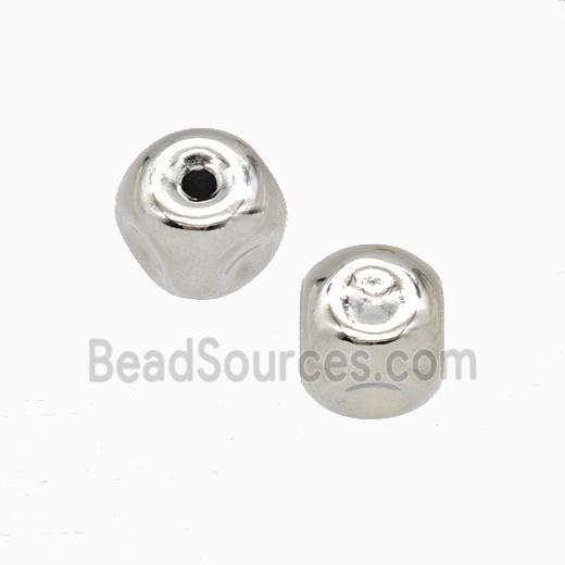 Copper Cube Beads Platinum Plated