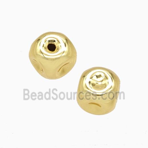 Copper Cube Beads Gold Plated